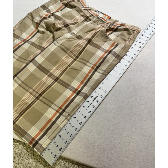Y2K Southpole Shorts Mens 34 Plaid Orange Lightweight Hip Hop Streetwear Baggy - Picture 8 of 8